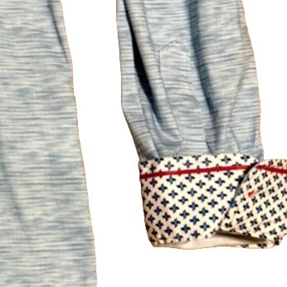 Butter Cloth Button Down Shirt 3XL Flip Cuff Long Sleeves Blue White Mens - Picture 2 of 7